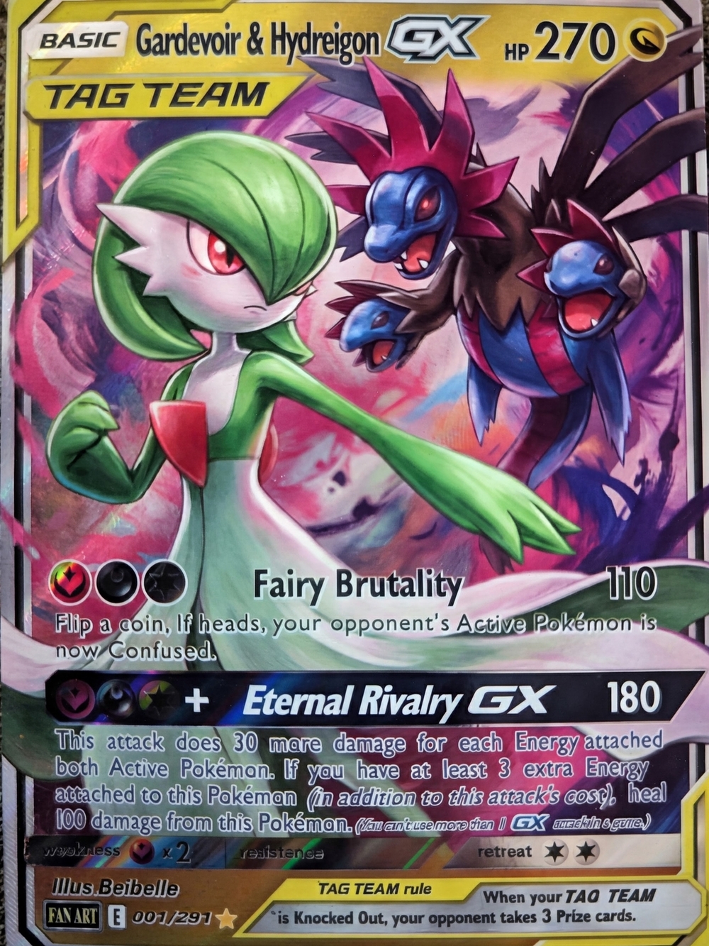 Gardevoir & Hydreigon GX TAG TEAM Collectible Card - Green